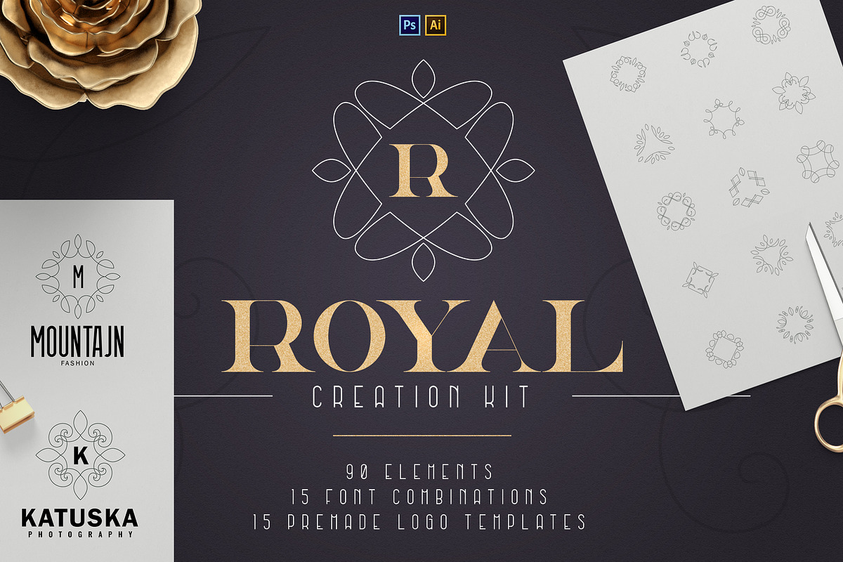 Royal Creation Kit - 100+ elements in Logo Templates - product preview 8