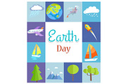 Earth Day Poster with Illustrations