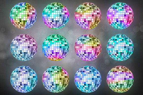 Disco Lights Clipart, Unicorn Party  in Graphics - product preview 1