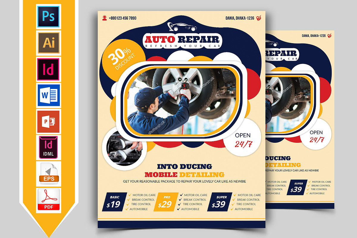 Car Auto Repair Service Flyer Vol-02 in Flyer Templates - product preview 8