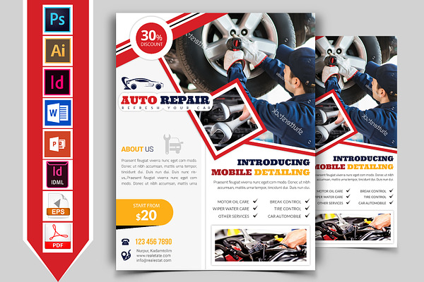 Car Auto Repair Service Flyer Vol-01