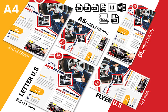 Car Auto Repair Service Flyer Vol-01 in Flyer Templates - product preview 2