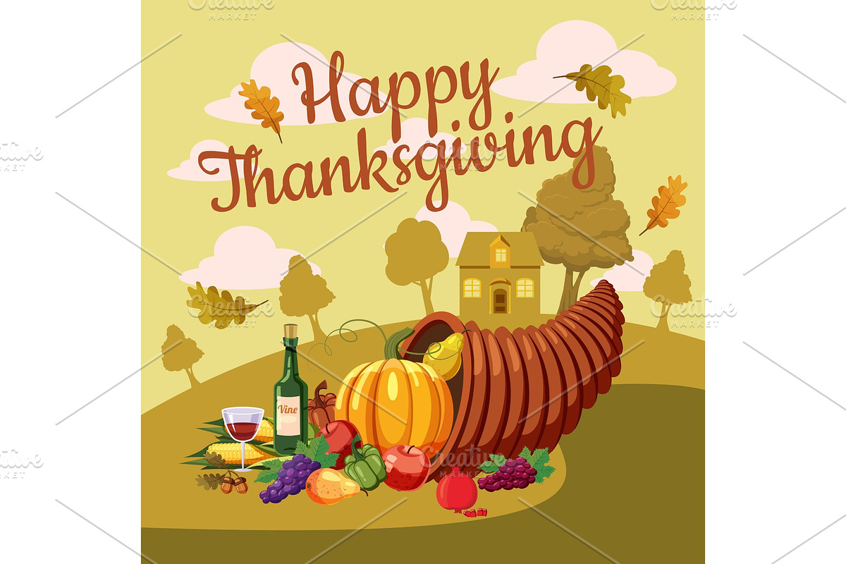 Thanksgiving Day concept, cartoon in Illustrations - product preview 8