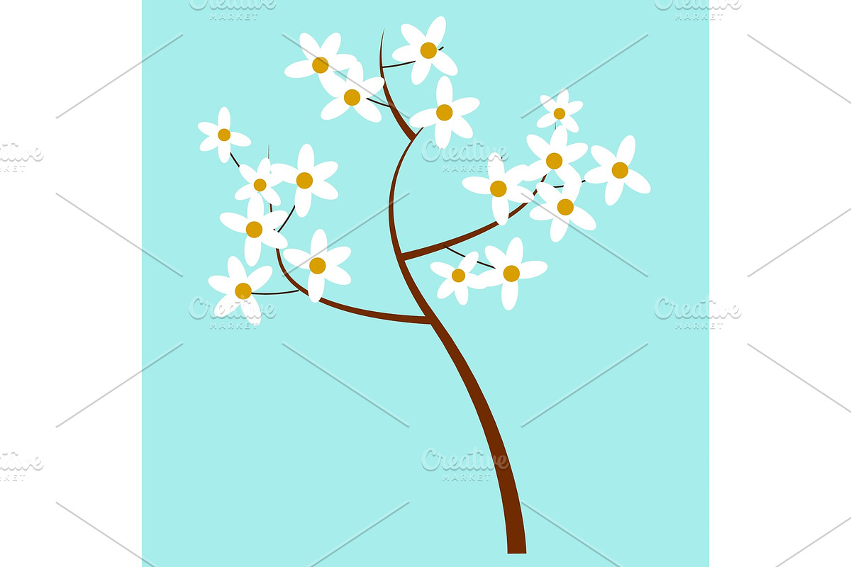 Cartoon Spring Blooming Tree in Illustrations - product preview 8