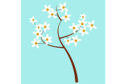 Cartoon Spring Blooming Tree