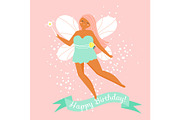 Magic Flying fairy Birthday card