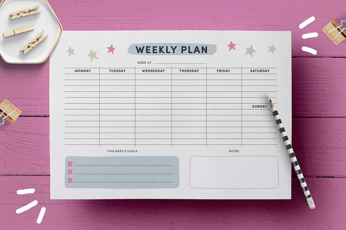 Weekly Planner Page Template in Stationery Templates - product preview 8