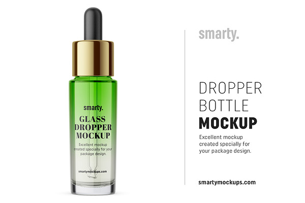 Glass dropper bottle mockup