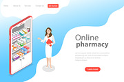 Landing page of online pharmacy