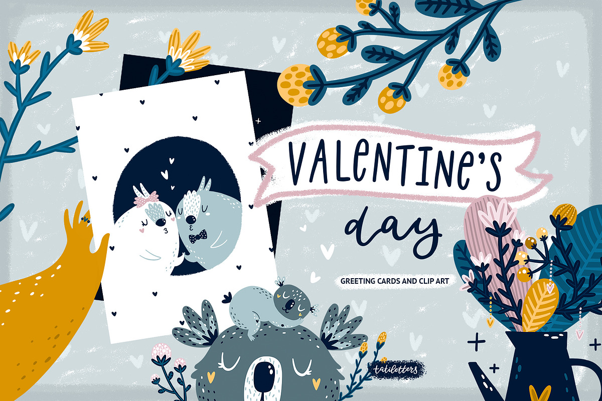 Valentines Day Clipart & Cards in Illustrations - product preview 8