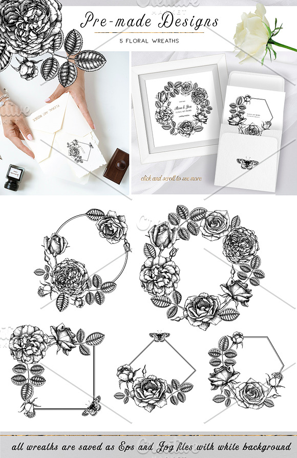 Hand Drawn Roses Collection in Illustrations - product preview 3
