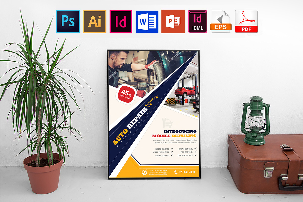 Poster | Car Auto Repair Service V-3 in Flyer Templates - product preview 8