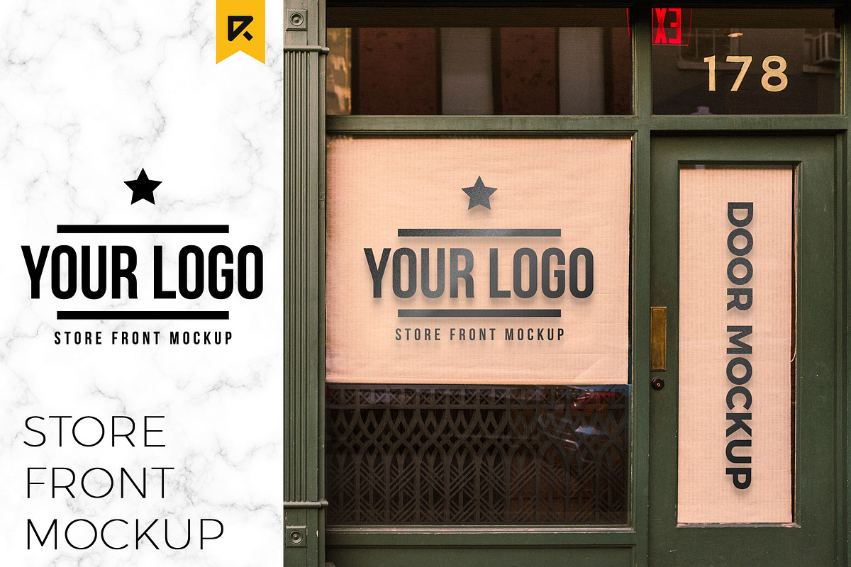 Storefront Sticker Sign Logo Mockup in Product Mockups - product preview 8