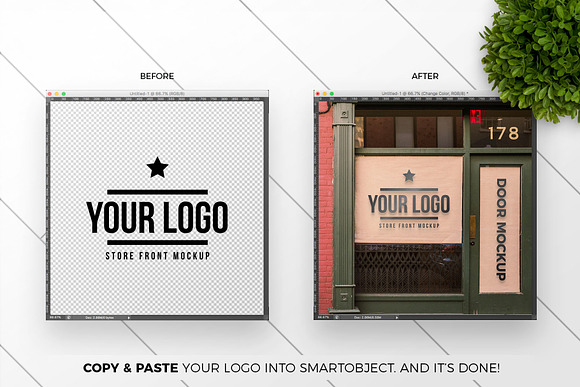 Storefront Sticker Sign Logo Mockup in Product Mockups - product preview 1
