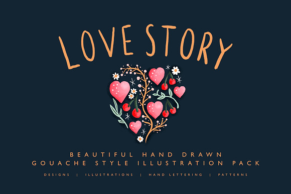 Love Story Gouache Illustration Pack in Illustrations - product preview 6