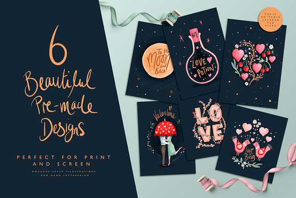 Love Story Gouache Illustration Pack in Illustrations - product preview 7