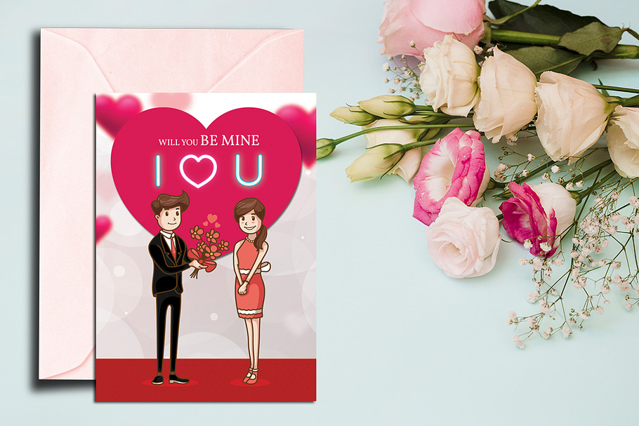 Valentine's Day Card V-02 in Card Templates - product preview 8