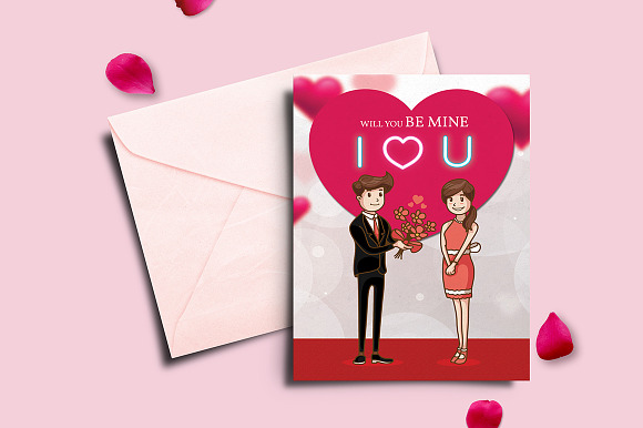 Valentine's Day Card V-02 in Card Templates - product preview 1