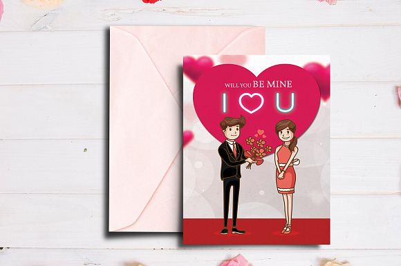 Valentine's Day Card V-02 in Card Templates - product preview 2