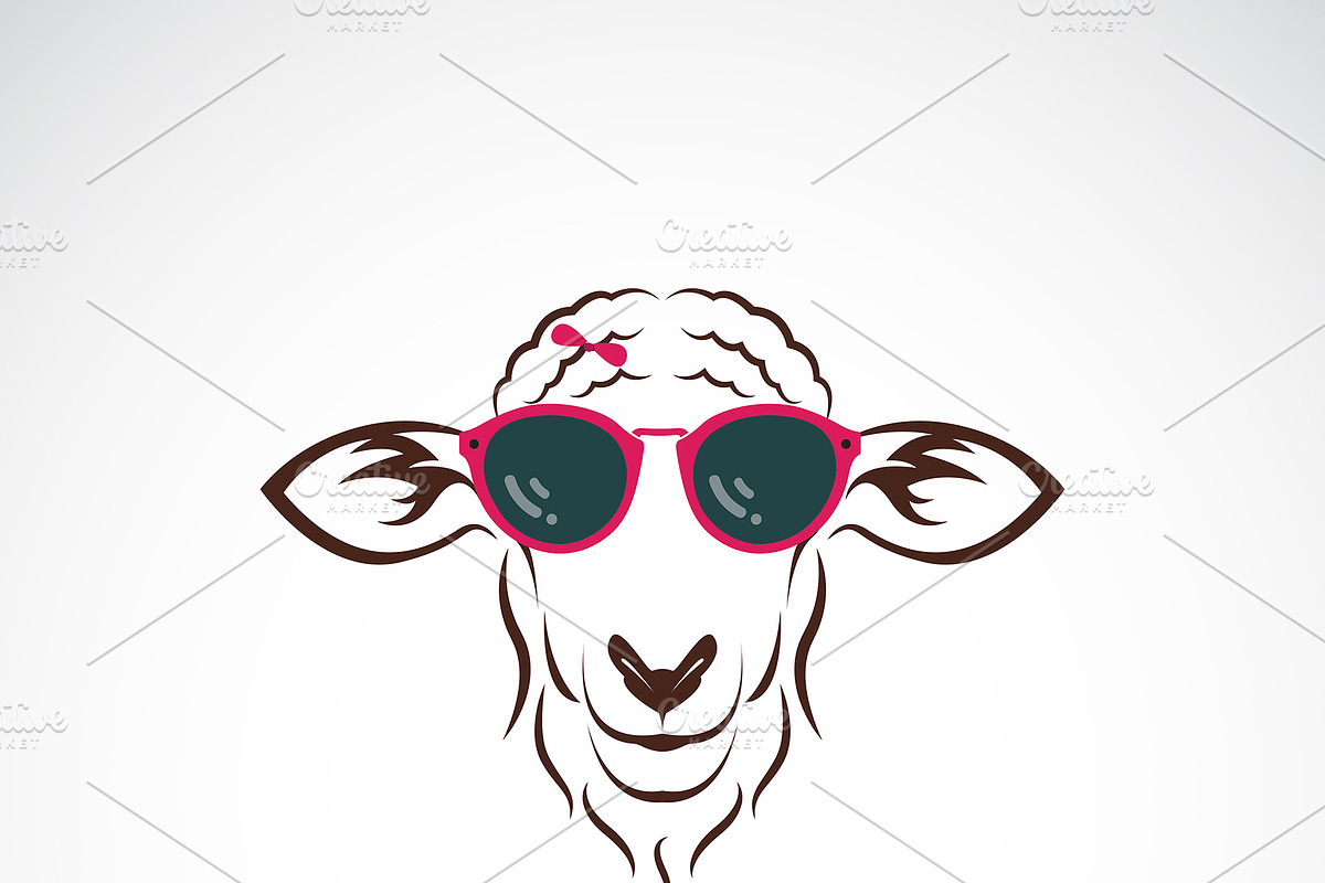 Vector of sheep wearing sunglasses. in Icons - product preview 8
