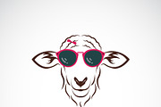 Vector of sheep wearing sunglasses.