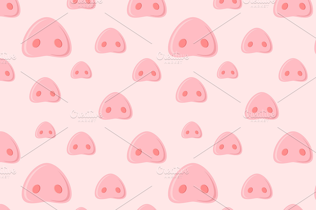 Seamless pattern with pigs noses in Patterns - product preview 8
