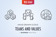 Teams And Values - Business Icons
