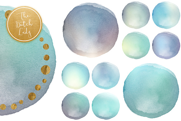 Watercolor Dot & Metallic Decoration in Illustrations - product preview 4