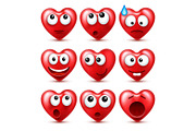 Heart Smiley Emoji Vector Set For