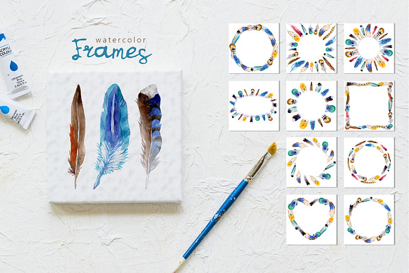 Feather Watercolor png in Illustrations - product preview 3