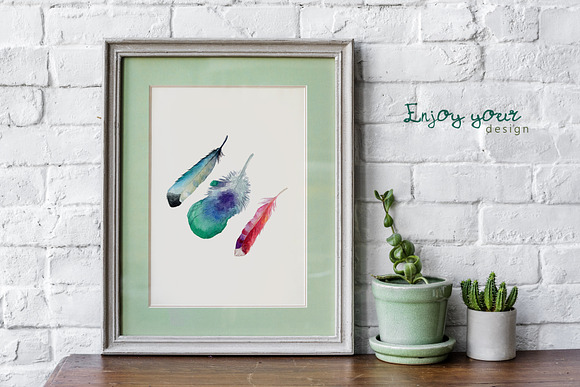 Feather Watercolor png in Illustrations - product preview 6