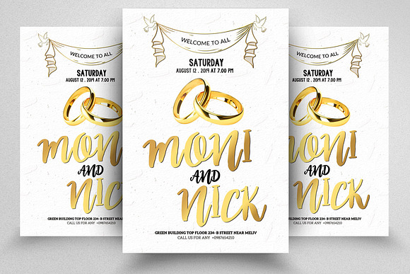 Save The Date Invite Bundle 10 Flyer in Flyer Templates - product preview 1