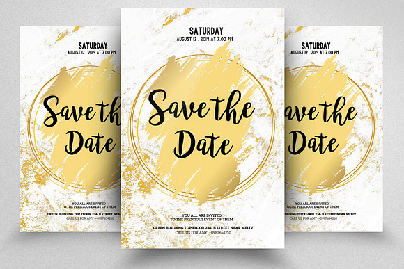 Save The Date Invite Bundle 10 Flyer in Flyer Templates - product preview 2