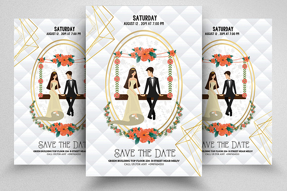 Save The Date Invite Bundle 10 Flyer in Flyer Templates - product preview 4