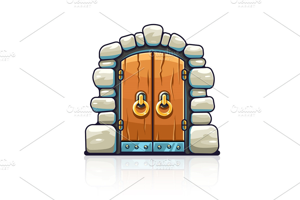 Fairy-tale door with golden handles in Illustrations - product preview 8