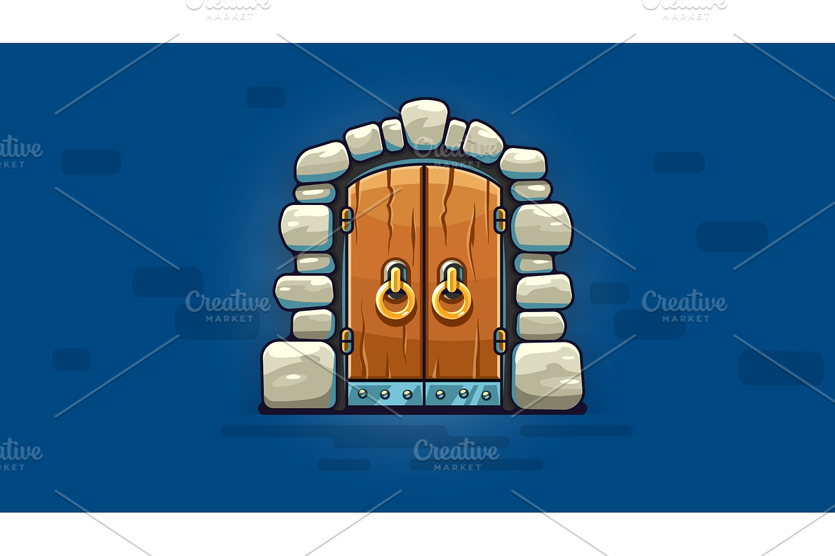 Fairy-tale door with golden handles in Illustrations - product preview 8