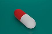 3d rendering of red and white pill