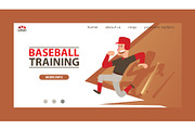Baseball vector landing web page man