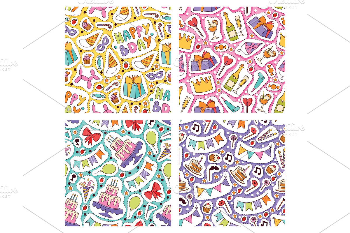 Birthday party seamless pattern in Objects - product preview 8