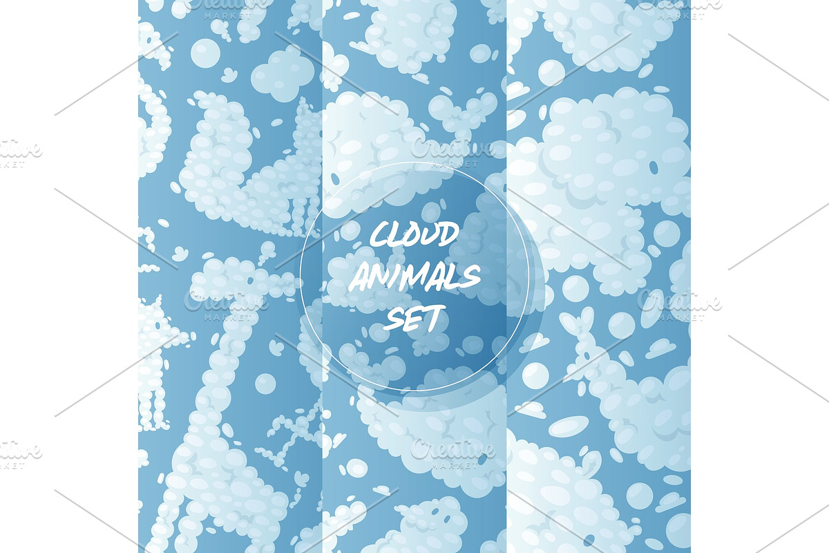 Cloud animals seamless pattern in Illustrations - product preview 8