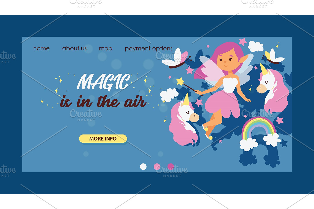 Fairy girl vector web landing page in Illustrations - product preview 8