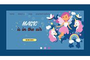 Fairy girl vector web landing page