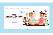 Kids vector web page children girl