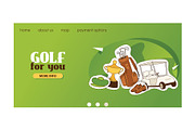 Golf vector web page golfers