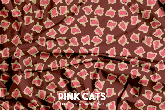 Pink Cats in Patterns - product preview 1