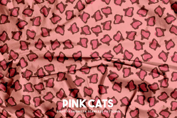 Pink Cats in Patterns - product preview 3