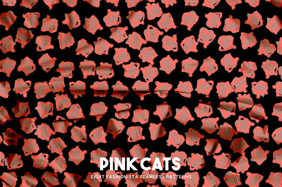 Pink Cats in Patterns - product preview 4