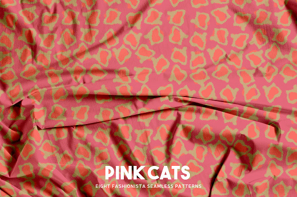 Pink Cats in Patterns - product preview 5