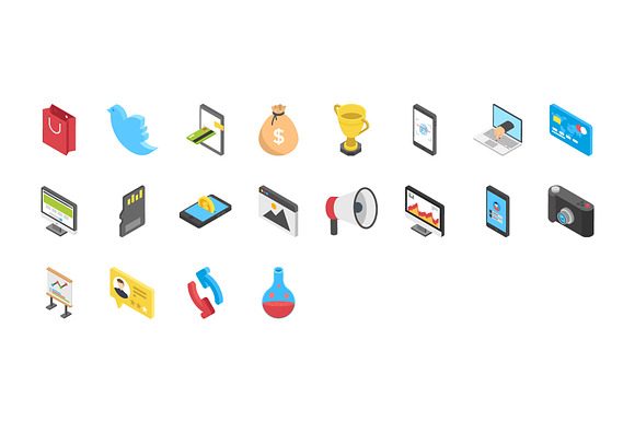 140 Web Isometric Vector Icons in Icons - product preview 3