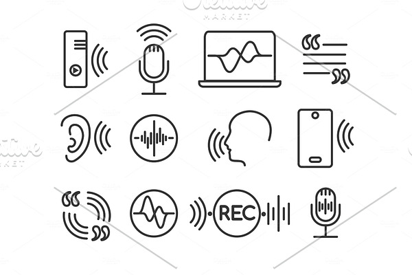 Voice recognition icons